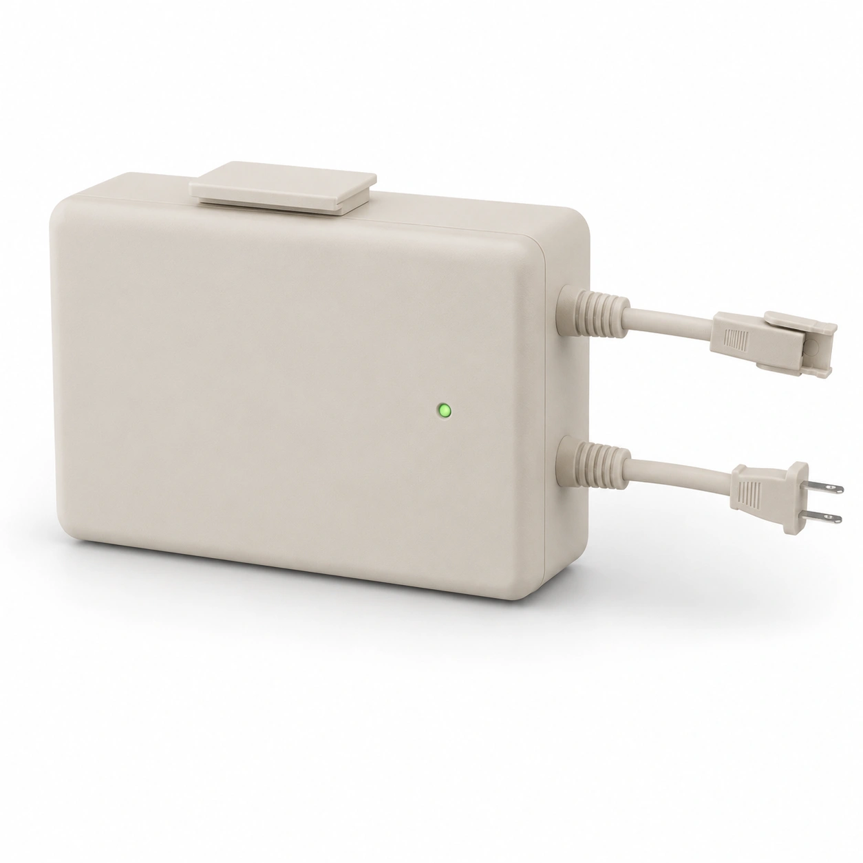 Adaptador de corriente color marfil con indicador luminoso-oakvellehome