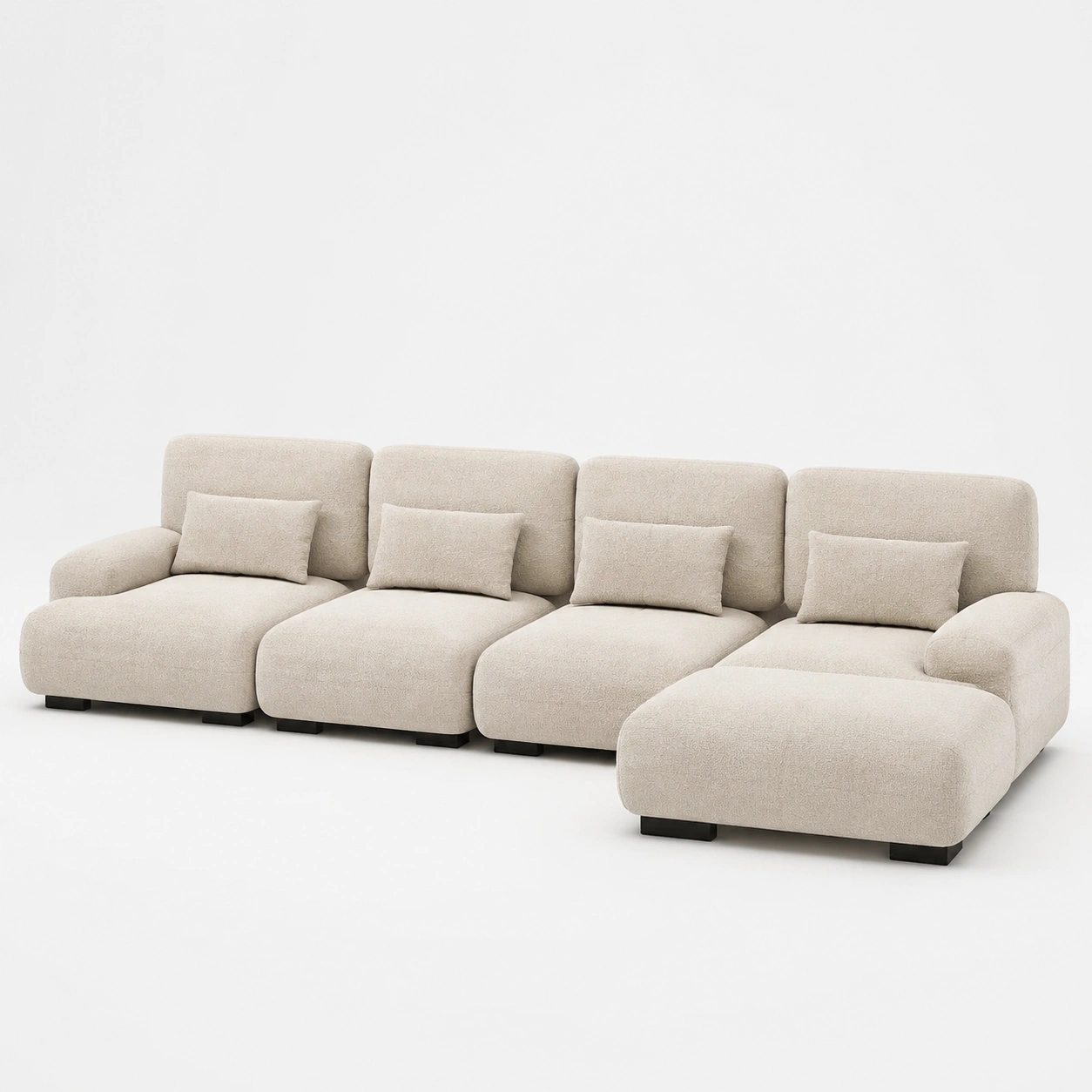 Sofa en L color beige-oakvellehome