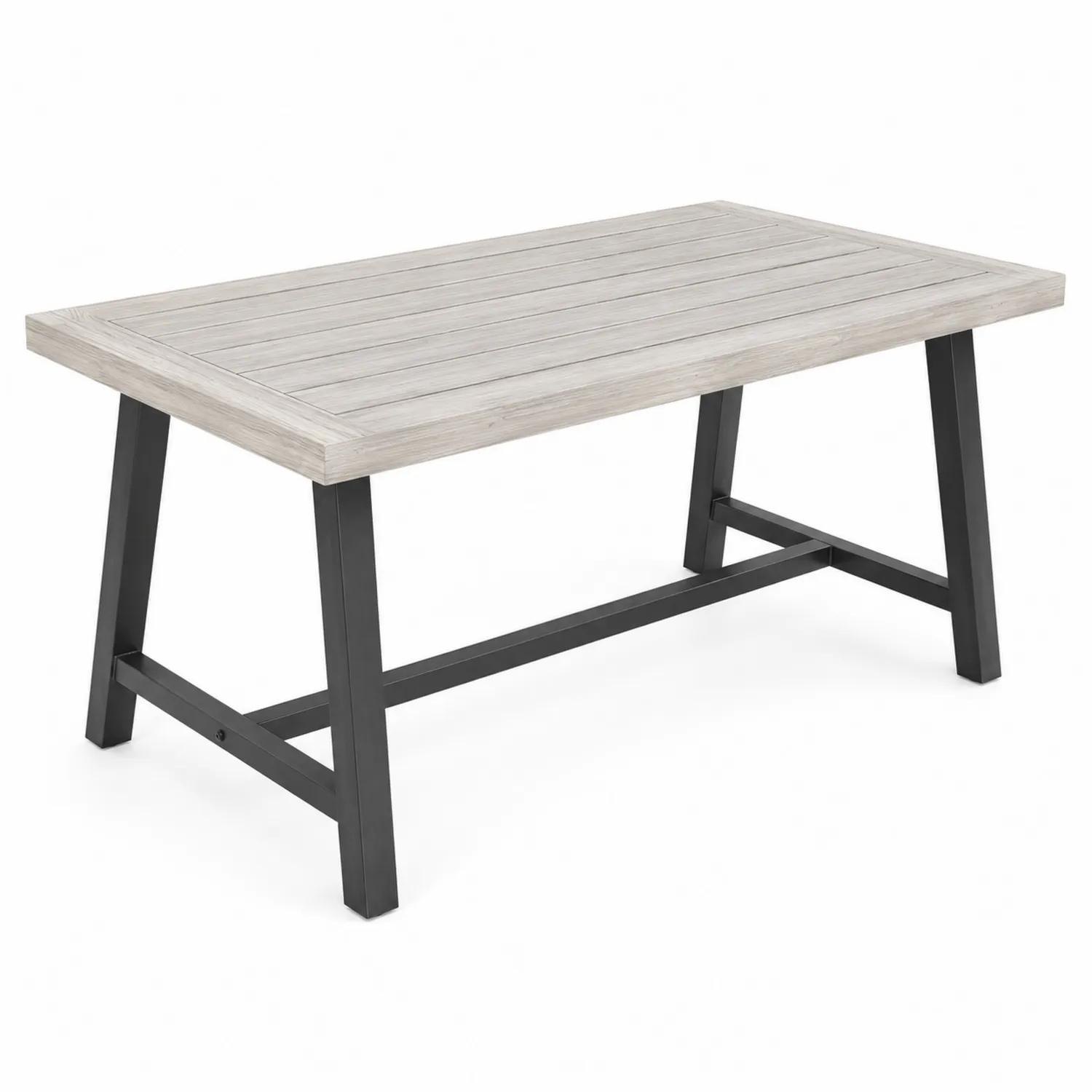 Tavolo da esterno rettangolare in legno e metallo-Nordicnestluxe