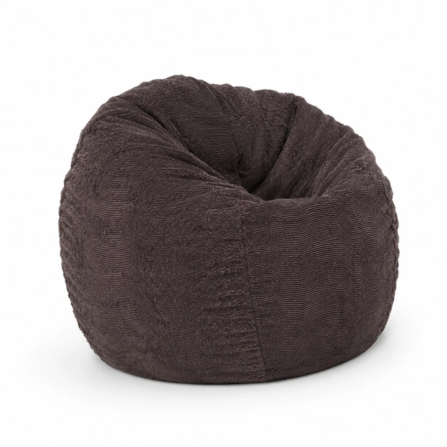Poltrona Sacco in Velluto a Coste Marrone Scuro-Nordicnestluxe