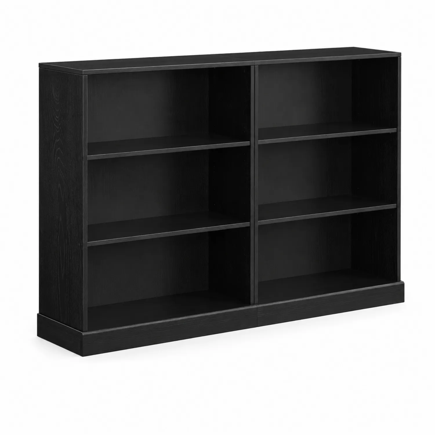 Scaffale in Legno Nero 2 Sezioni 6 Ripiani 120x30x90 cm-Nordicnestluxe