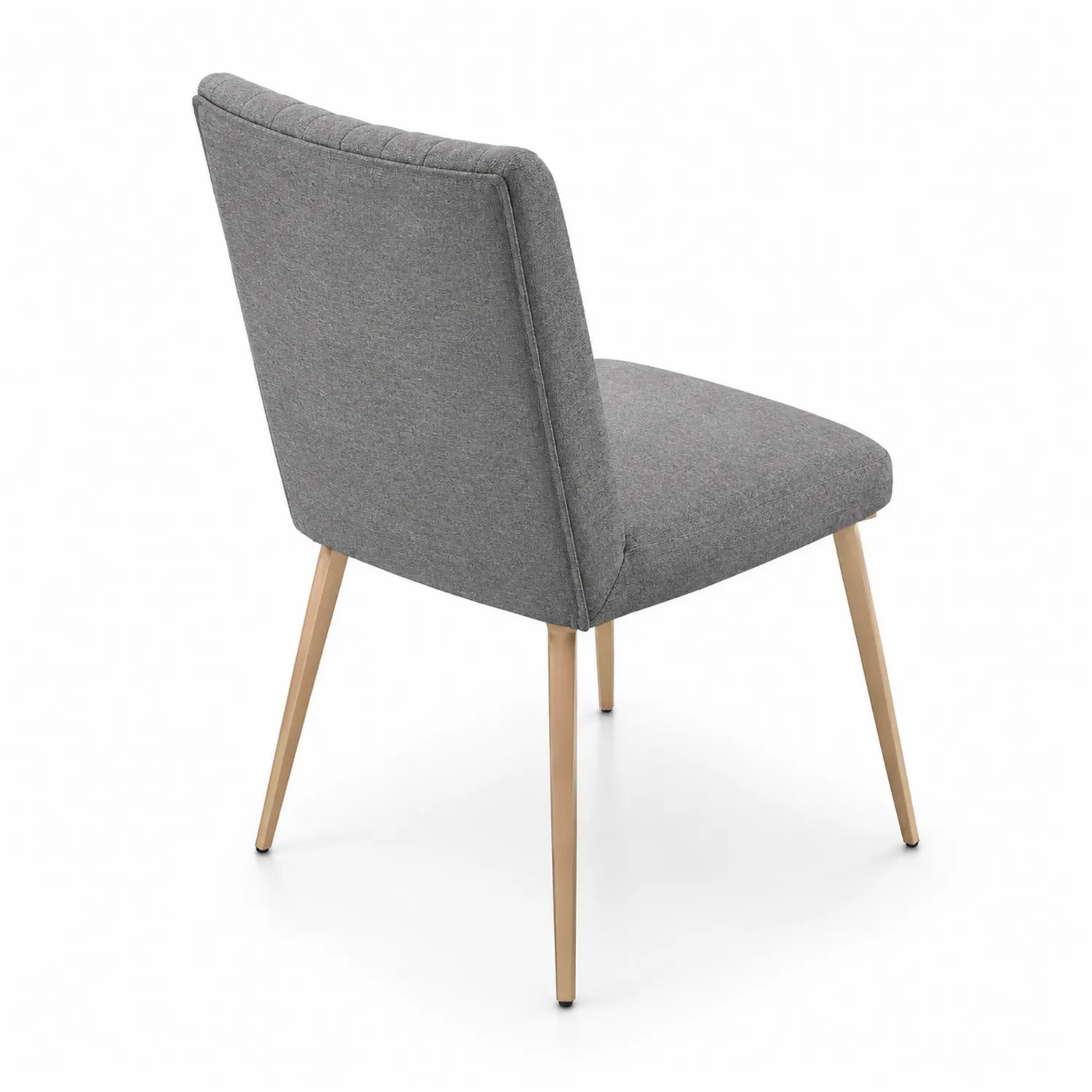 Sedia da pranzo con seduta in poliestere grigio e gambe in metallo-Nordicnestluxe