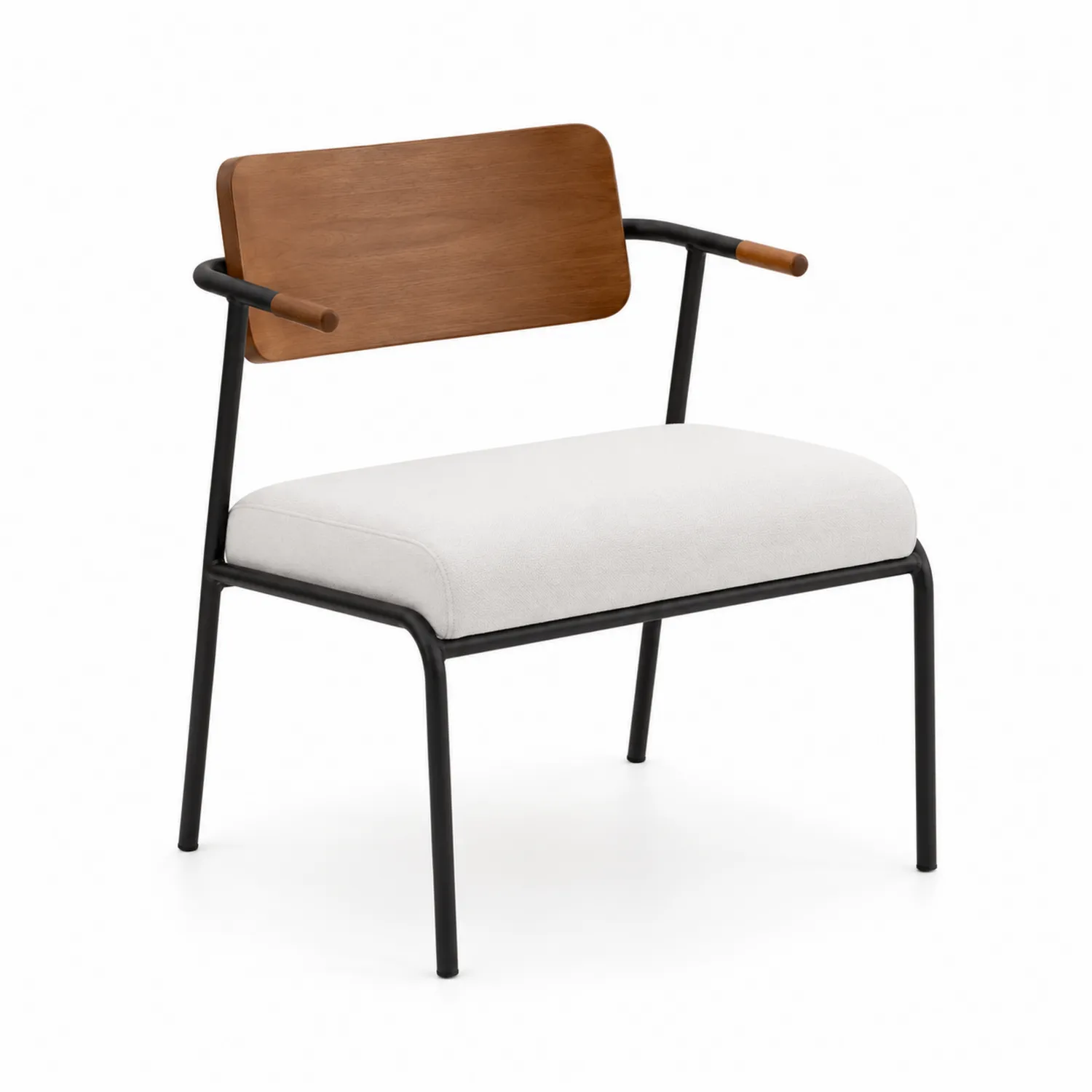 Sedia in metallo e tessuto di poliestere beige-Nordicnestluxe