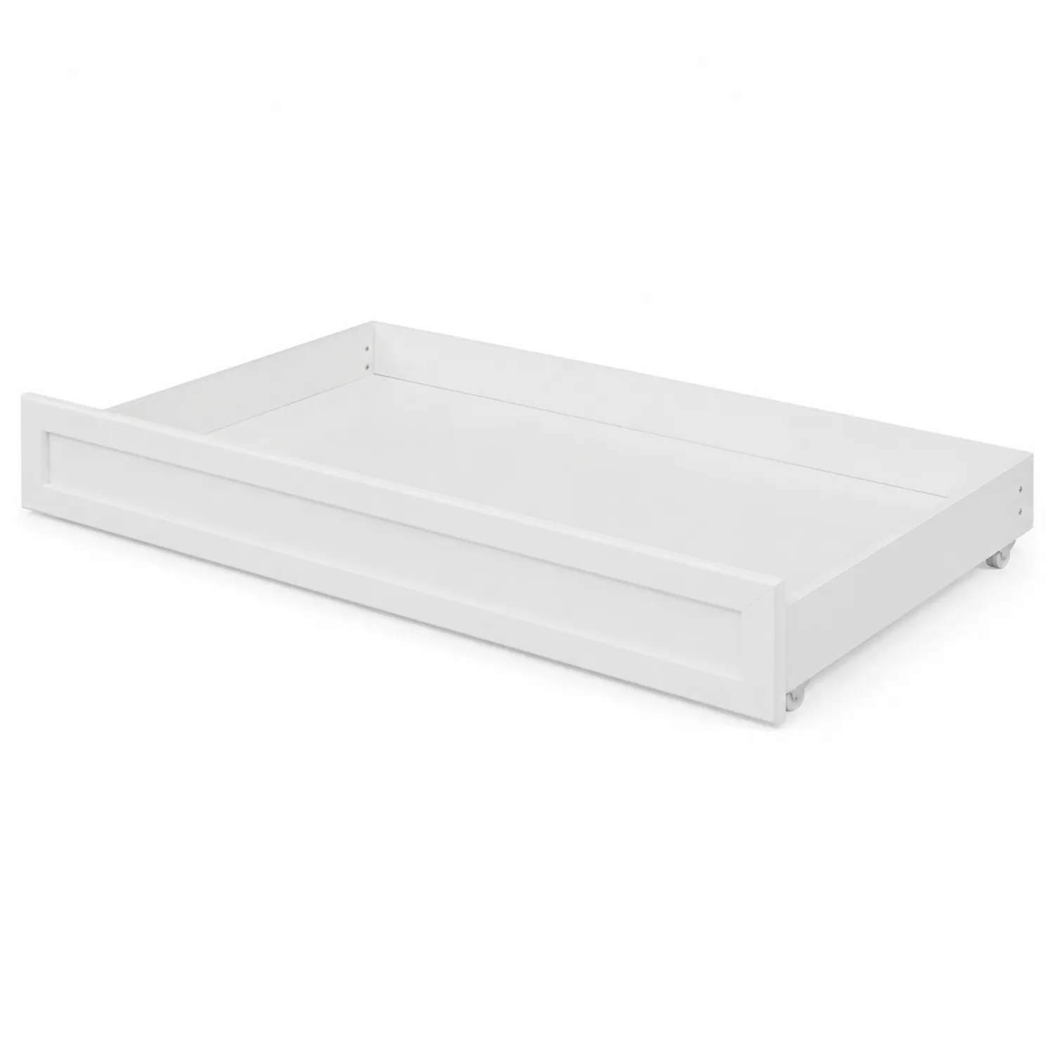 Cassetto estraibile sottoletto in legno bianco 190x95x20 cm-Nordicnestluxe