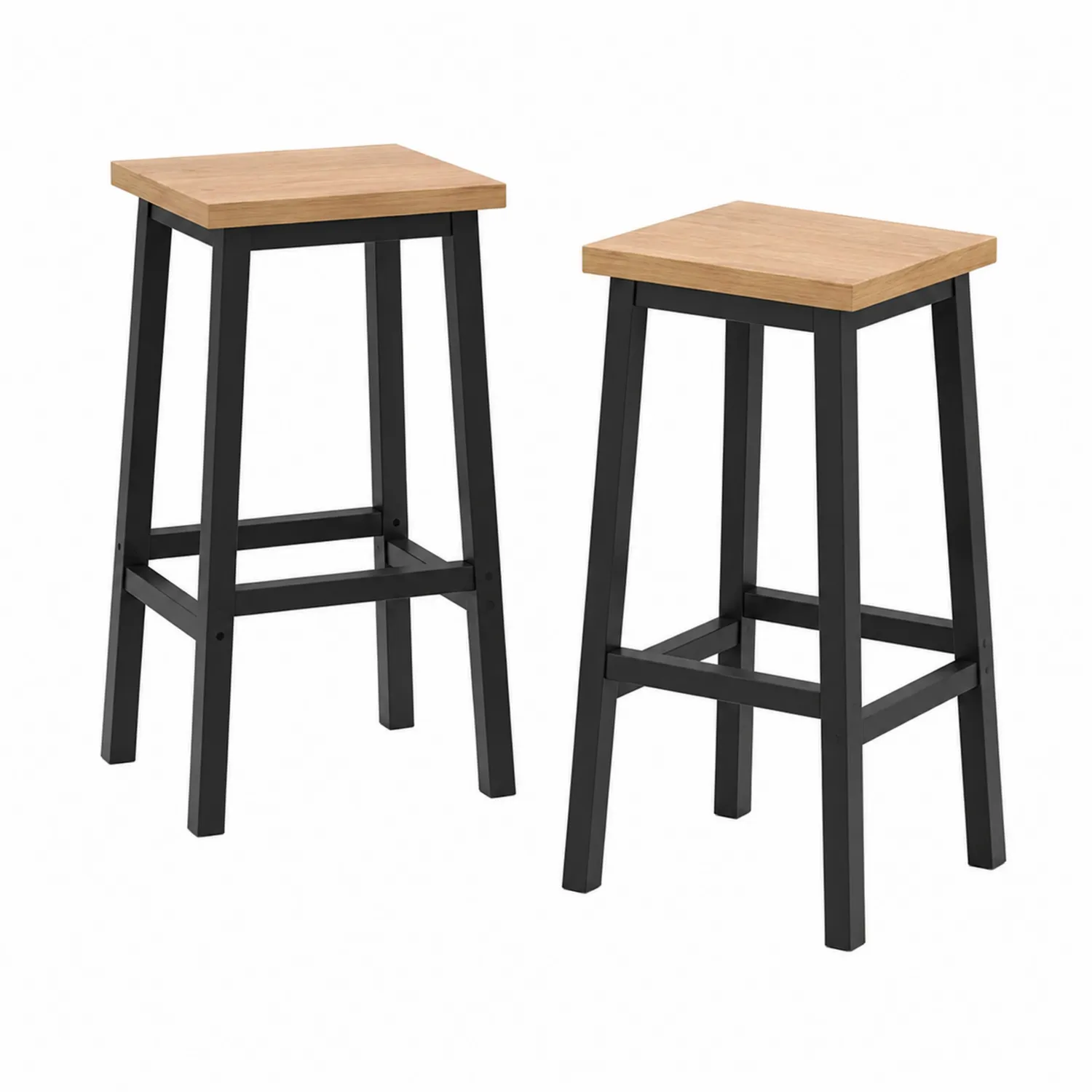 Set di 2 sgabelli da bar in legno e metallo-Nordicnestluxe