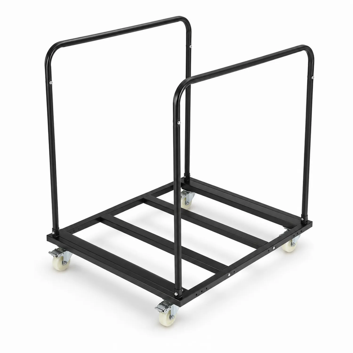 Carrello portacarichi in metallo nero con ruote girevoli-Nordicnestluxe