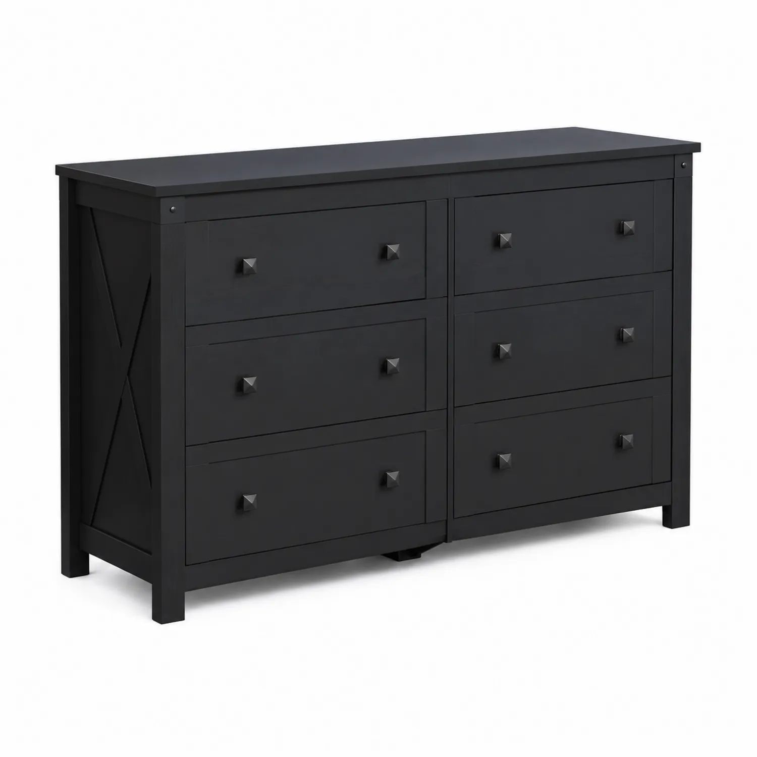 Cassettiera sei cassetti in legno MDF Nero 120x40x80 cm-Nordicnestluxe