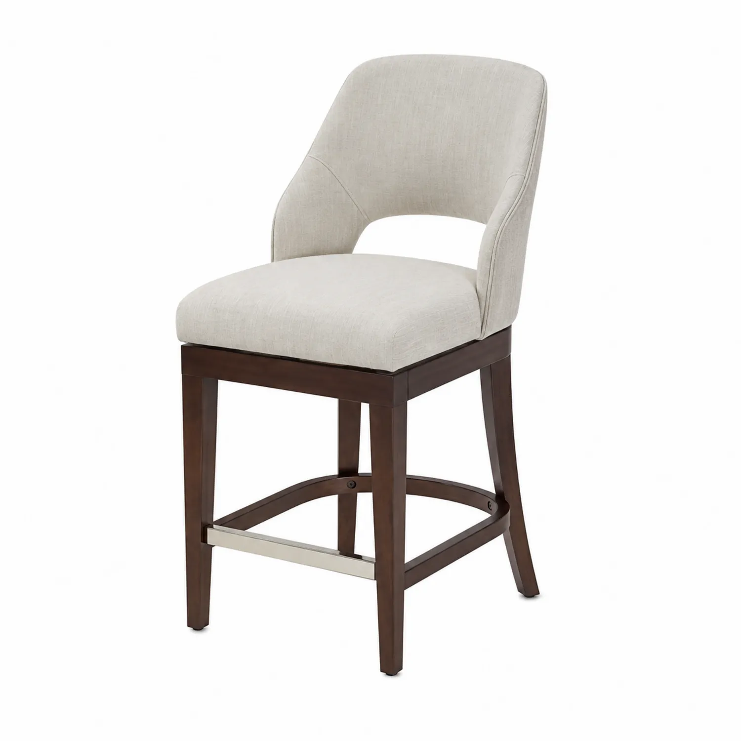 Sgabello da bar in tessuto con struttura in legno-Nordicnestluxe