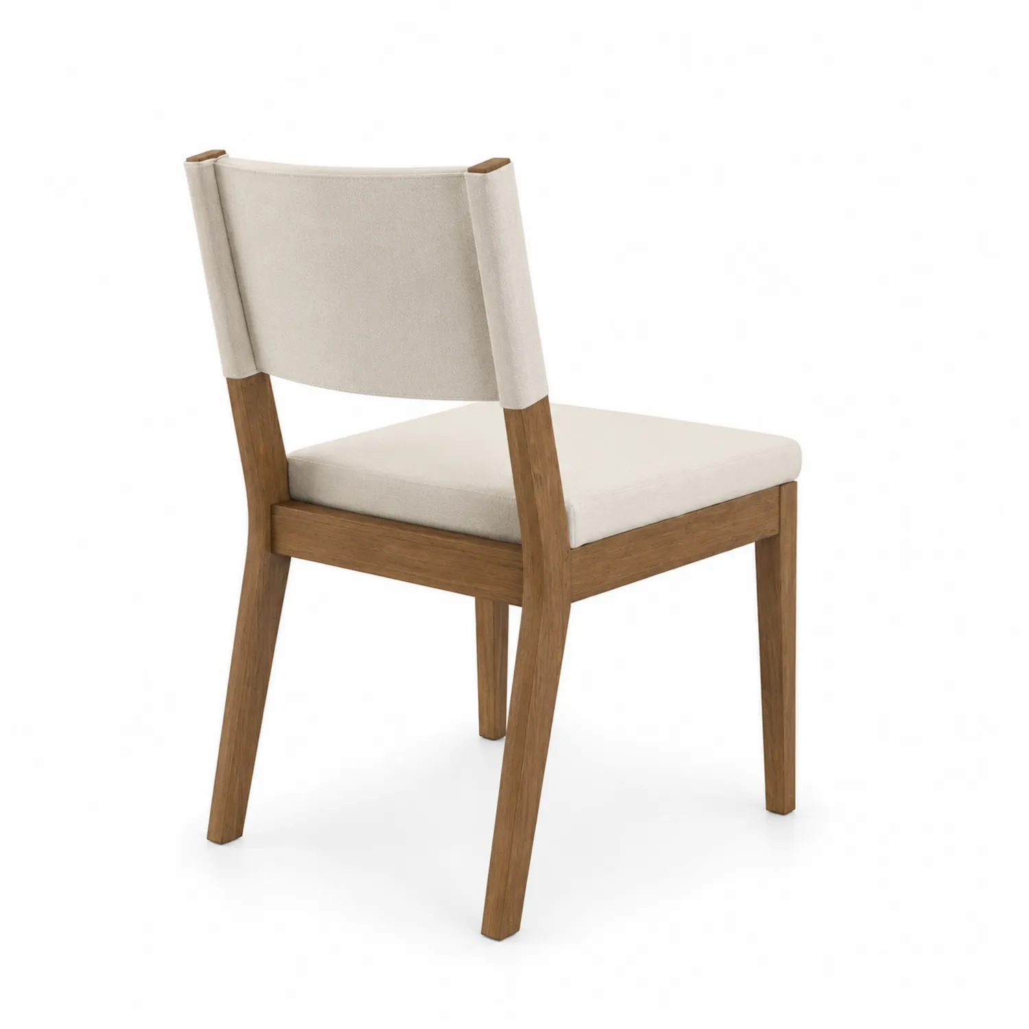 Sedia da pranzo in legno e tessuto poliestere Beige-Nordicnestluxe