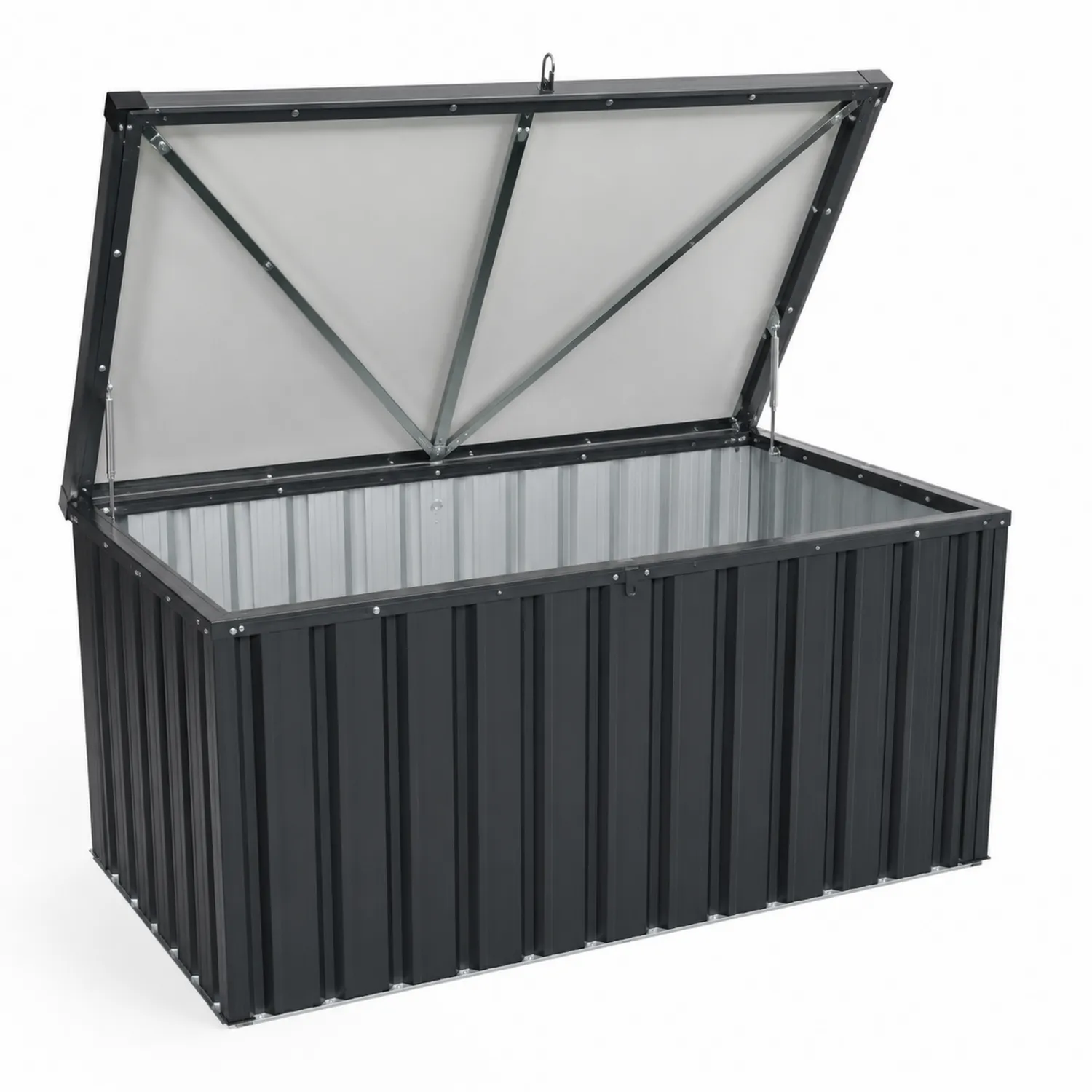 Contenitore in metallo nero 120x60x60 cm per esterni