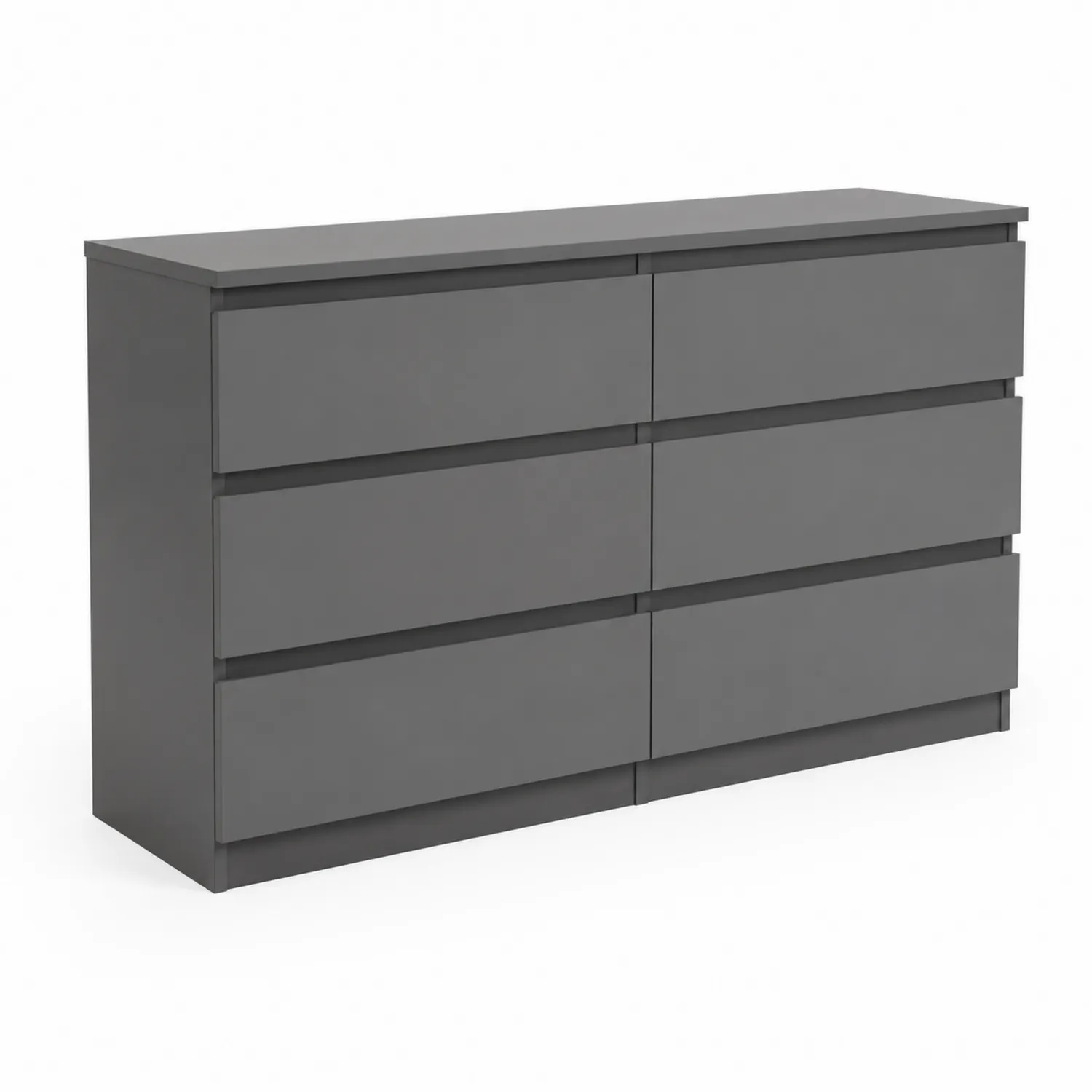 Cassettiera a 6 cassetti in MDF Grigio 120x40x78 cm