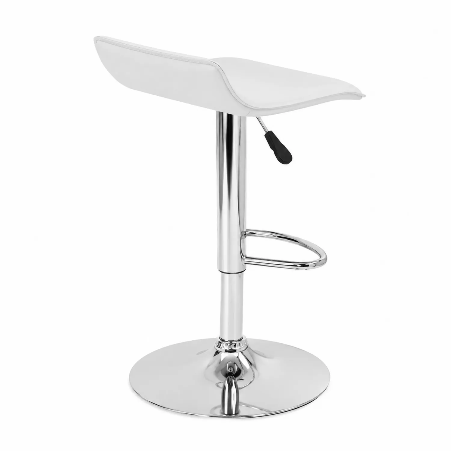 Sgabello da bar in PVC bianco e metallo cromato