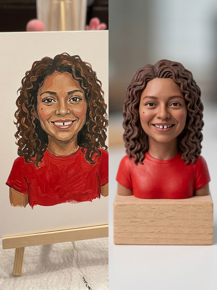 CouplesDraw into 3D, Draw into 3D, Personalized 3D Printed Eco-Sculpt，Custom Draw-to-Reality 3D Figurine (Eco-Friendly)