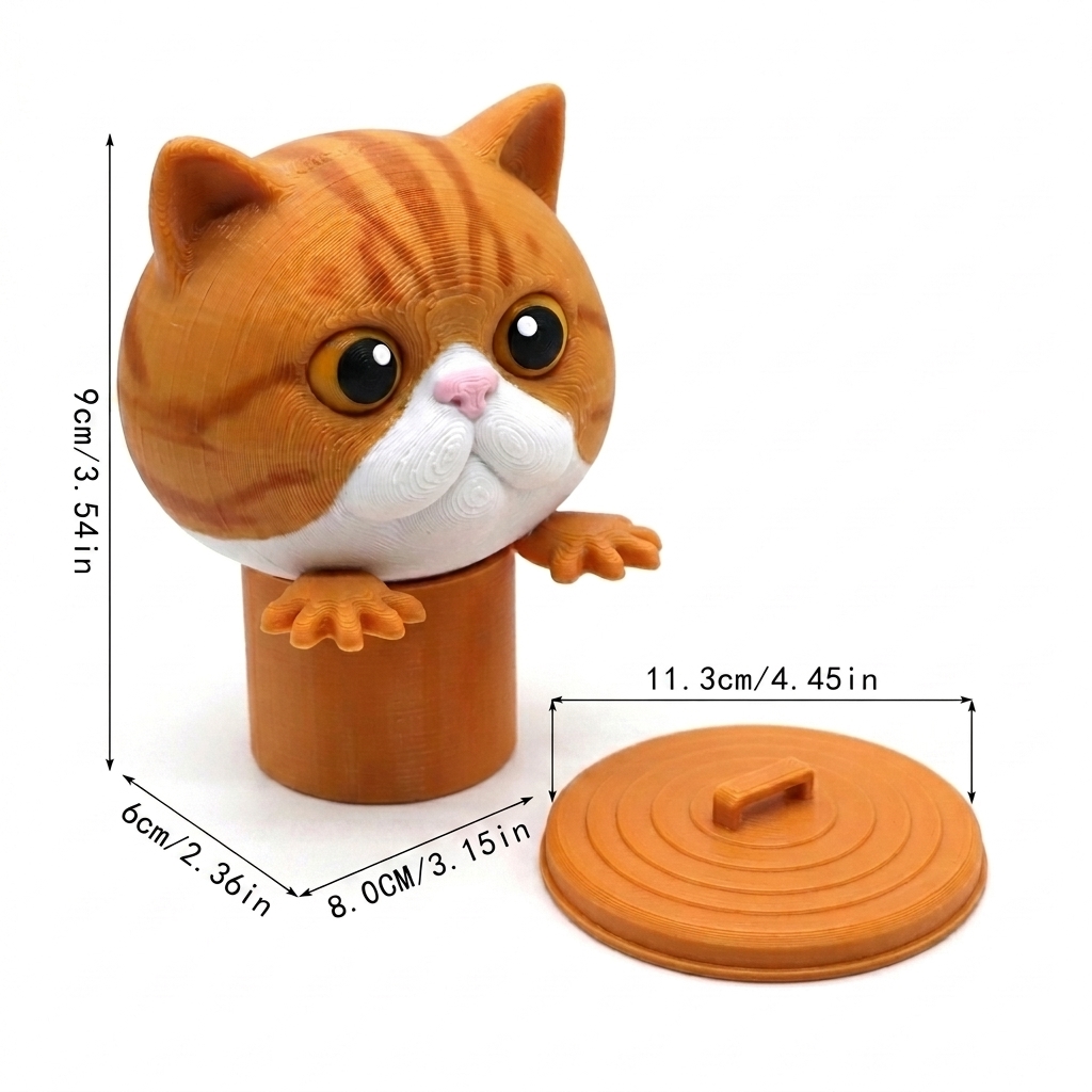 Orange Tabby Toilet Paper Holder - Funny 3D Kitty Bathroom Decor-DrawlyPop