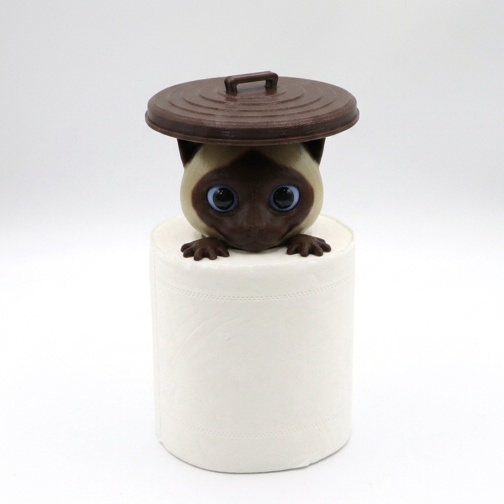 Siamese Cat Toilet Paper Holder - Funny 3D Kitty Bathroom Decor-DrawlyPop