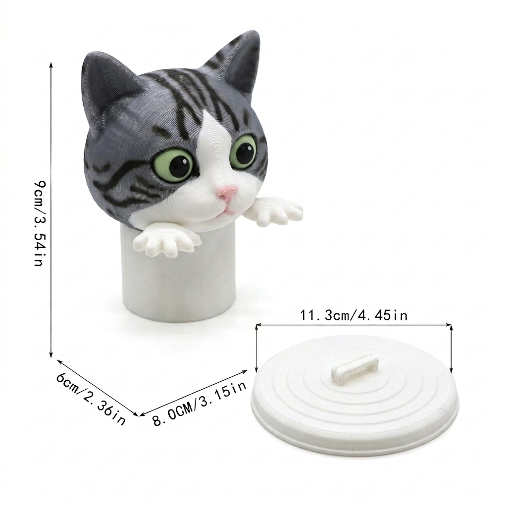 American Shorthair Toilet Paper Holder - Funny 3D Cat Bathroom Decor-DrawlyPop