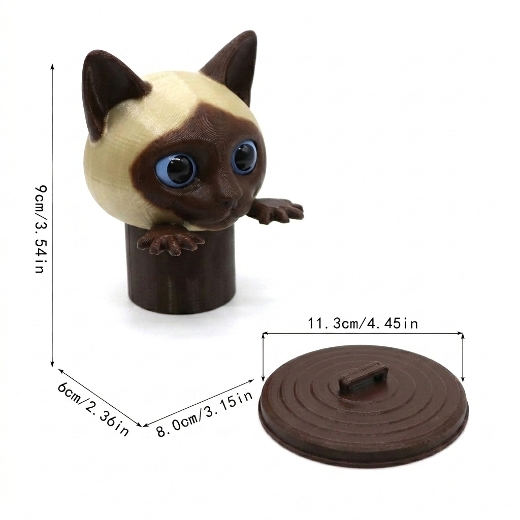 Siamese Cat Toilet Paper Holder - Funny 3D Kitty Bathroom Decor-DrawlyPop