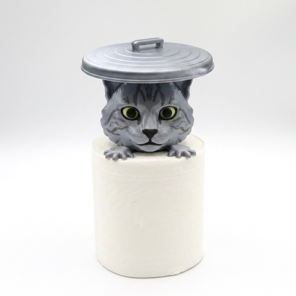 Maine Coon Toilet Paper Holder - Funny 3D Cat Bathroom Decor-DrawlyPop