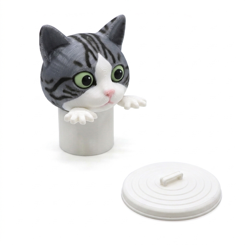 American Shorthair Toilet Paper Holder - Funny 3D Cat Bathroom Decor-DrawlyPop