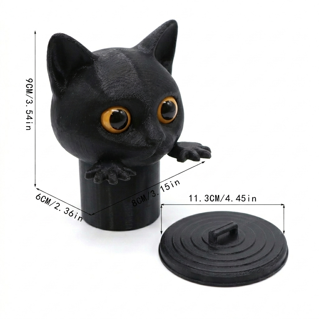 Black Cat Toilet Paper Holder - Funny 3D Kitty Bathroom Decor-DrawlyPop
