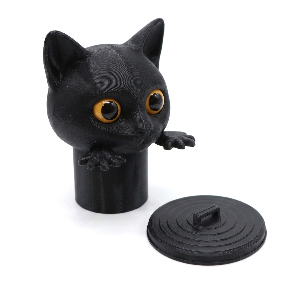 Black Cat Toilet Paper Holder - Funny 3D Kitty Bathroom Decor-DrawlyPop