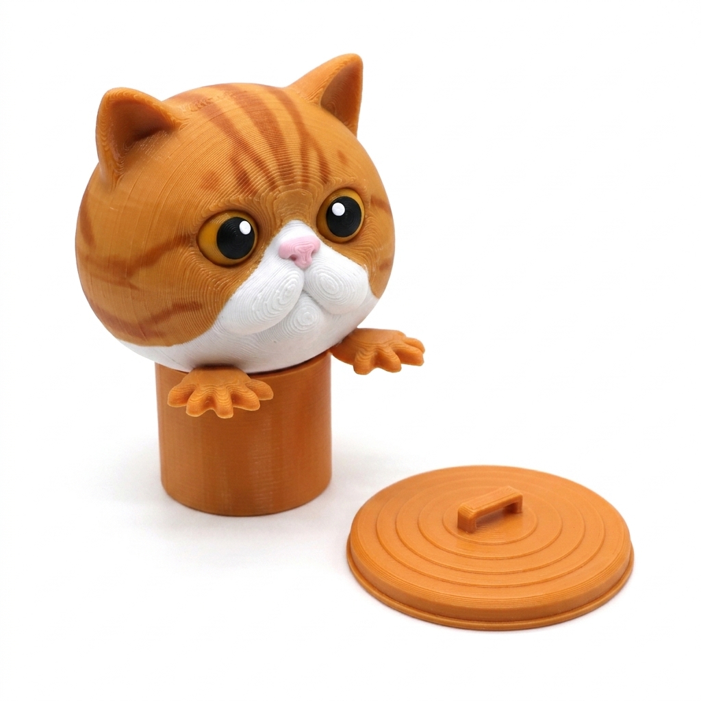 Orange Tabby Toilet Paper Holder - Funny 3D Kitty Bathroom Decor-DrawlyPop