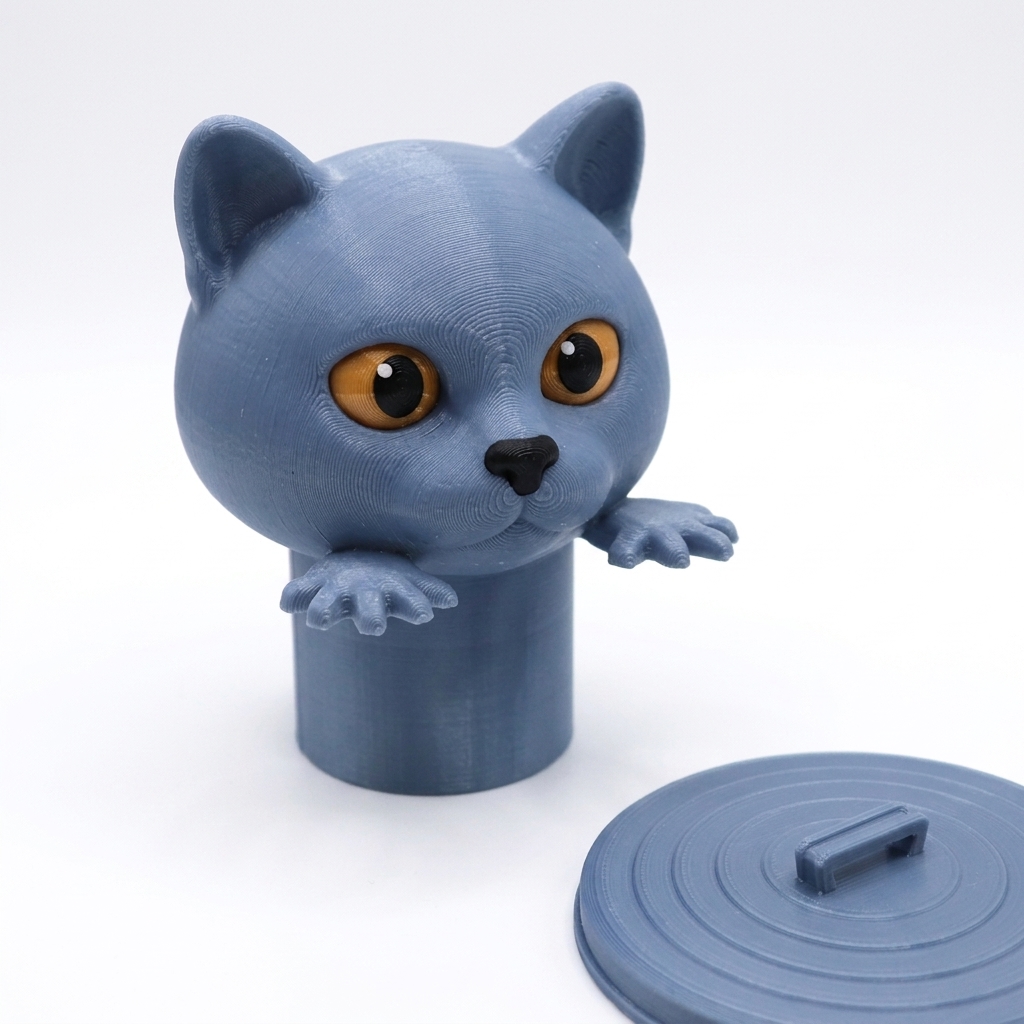 Blue Cat Toilet Paper Holder - Funny 3D Kitty Bathroom Decor-DrawlyPop