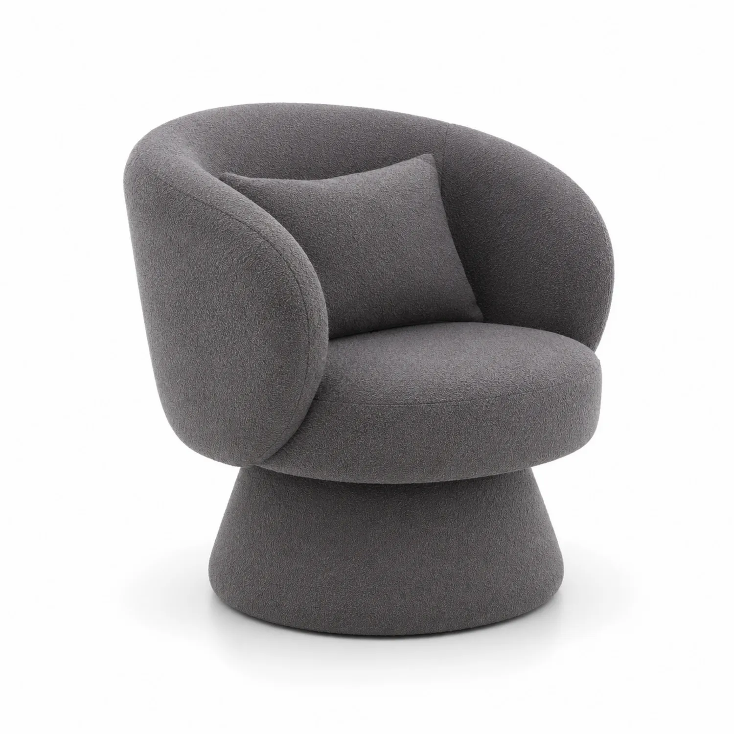 Poltrona in tessuto Boucle con cuscino grigio, 80x80x85 cm