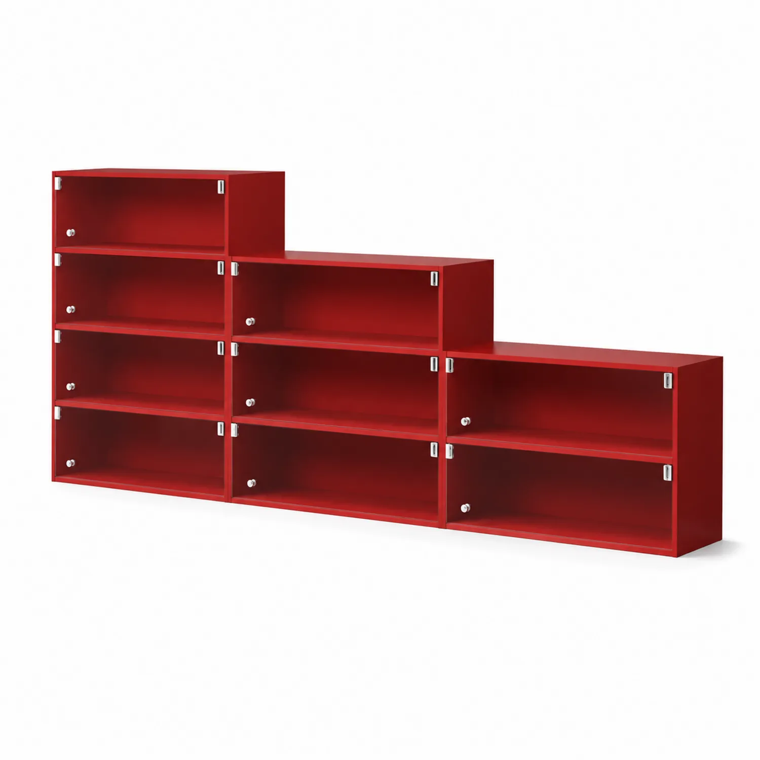 Scarpiera modulare a 9 scomparti in legno composito rosso