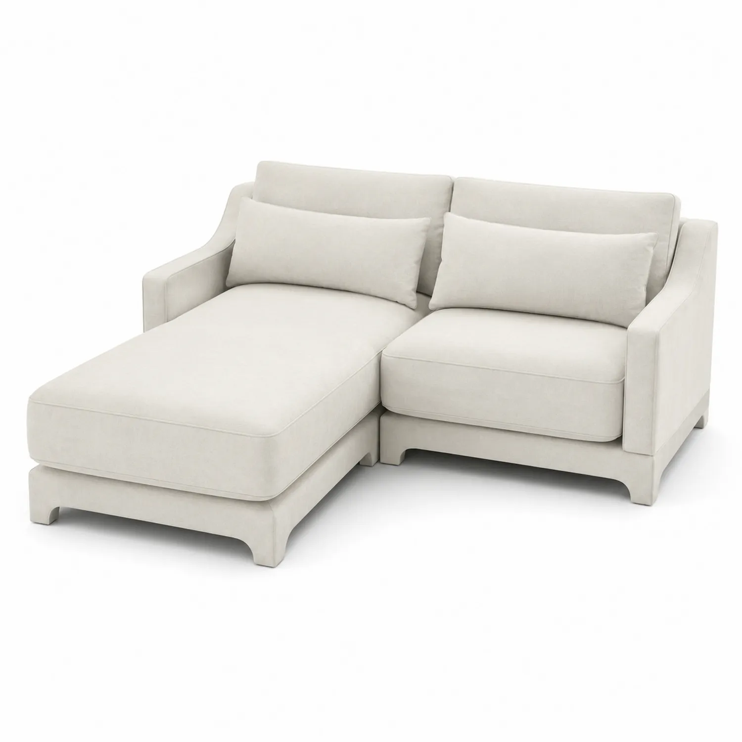 Divano ad angolo con chaise longue in tessuto Beige