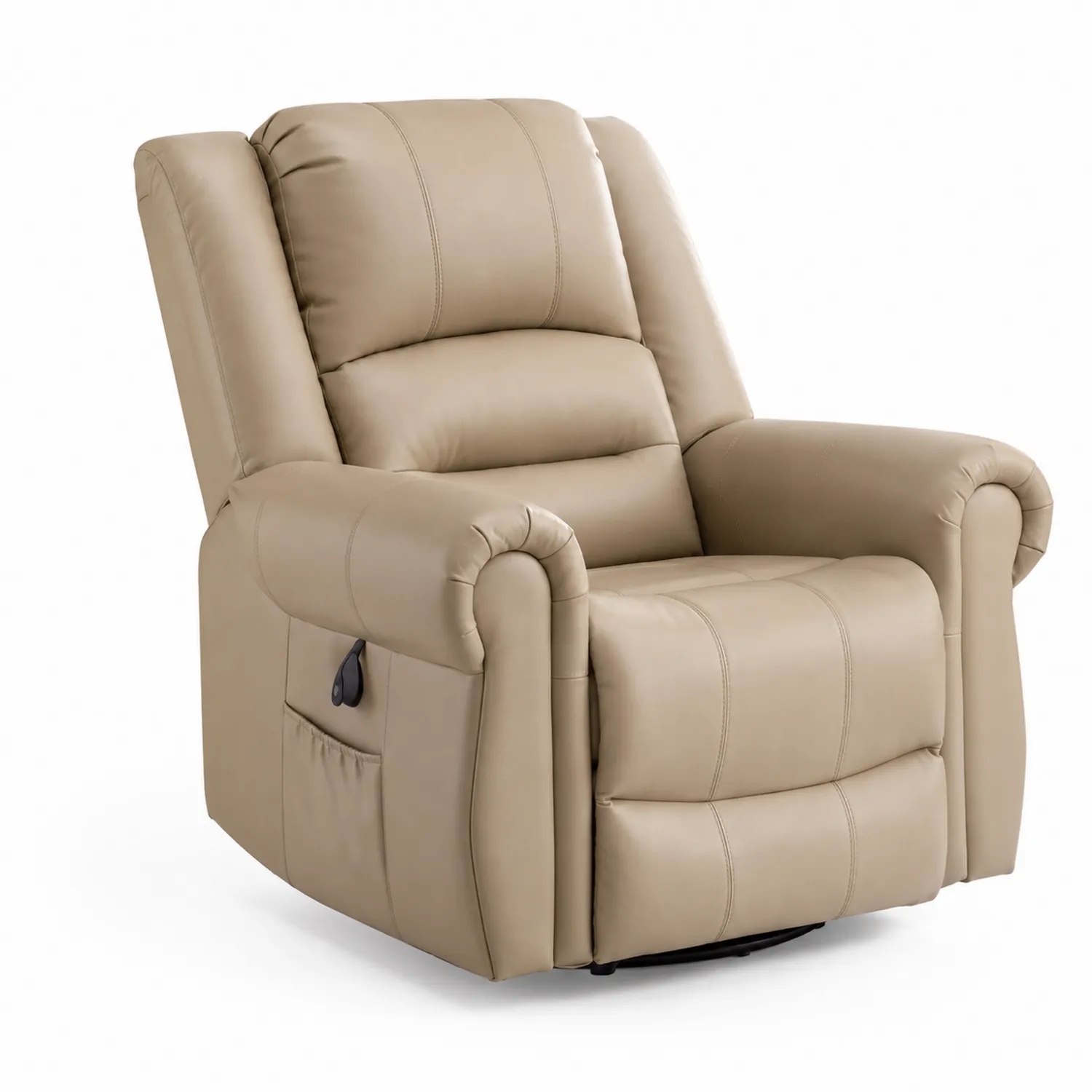 Poltrona Reclinabile in Pelle Sintetica Beige
