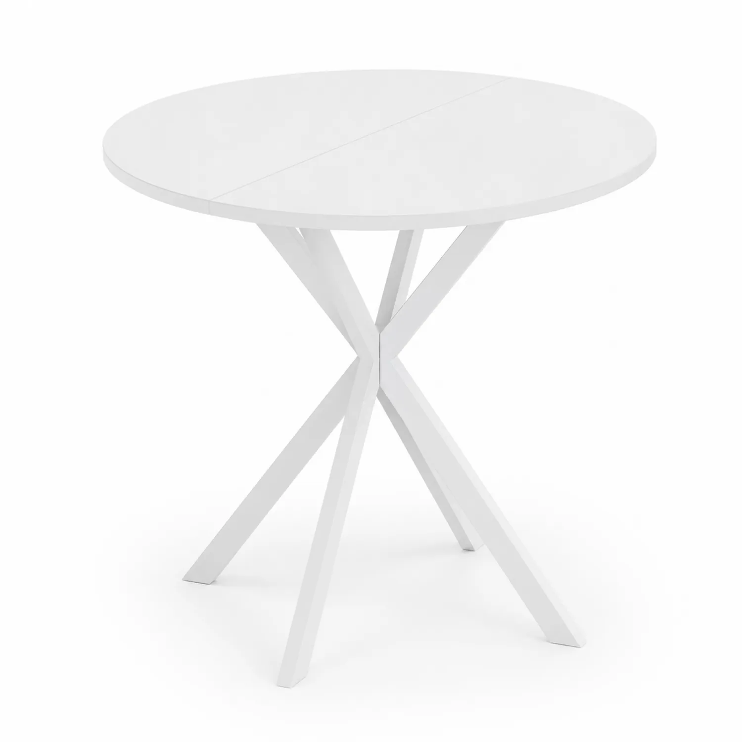 Tavolo rotondo bianco in MDF e metallo 90 cm