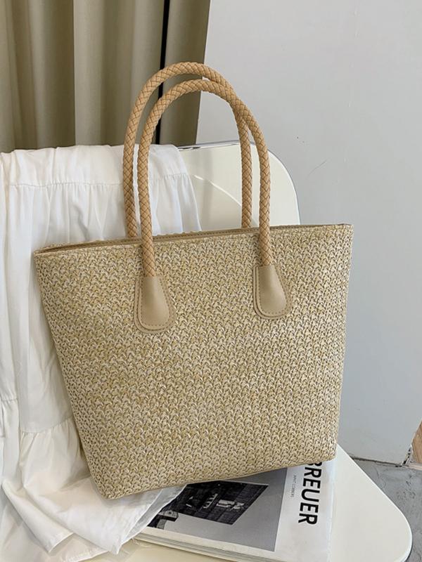Women's Large Capacity Woven Hand-Carrying Big Shoulder Bag