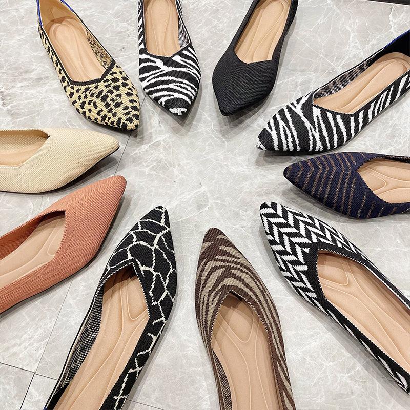  Casual woven shallow flat women's shoes