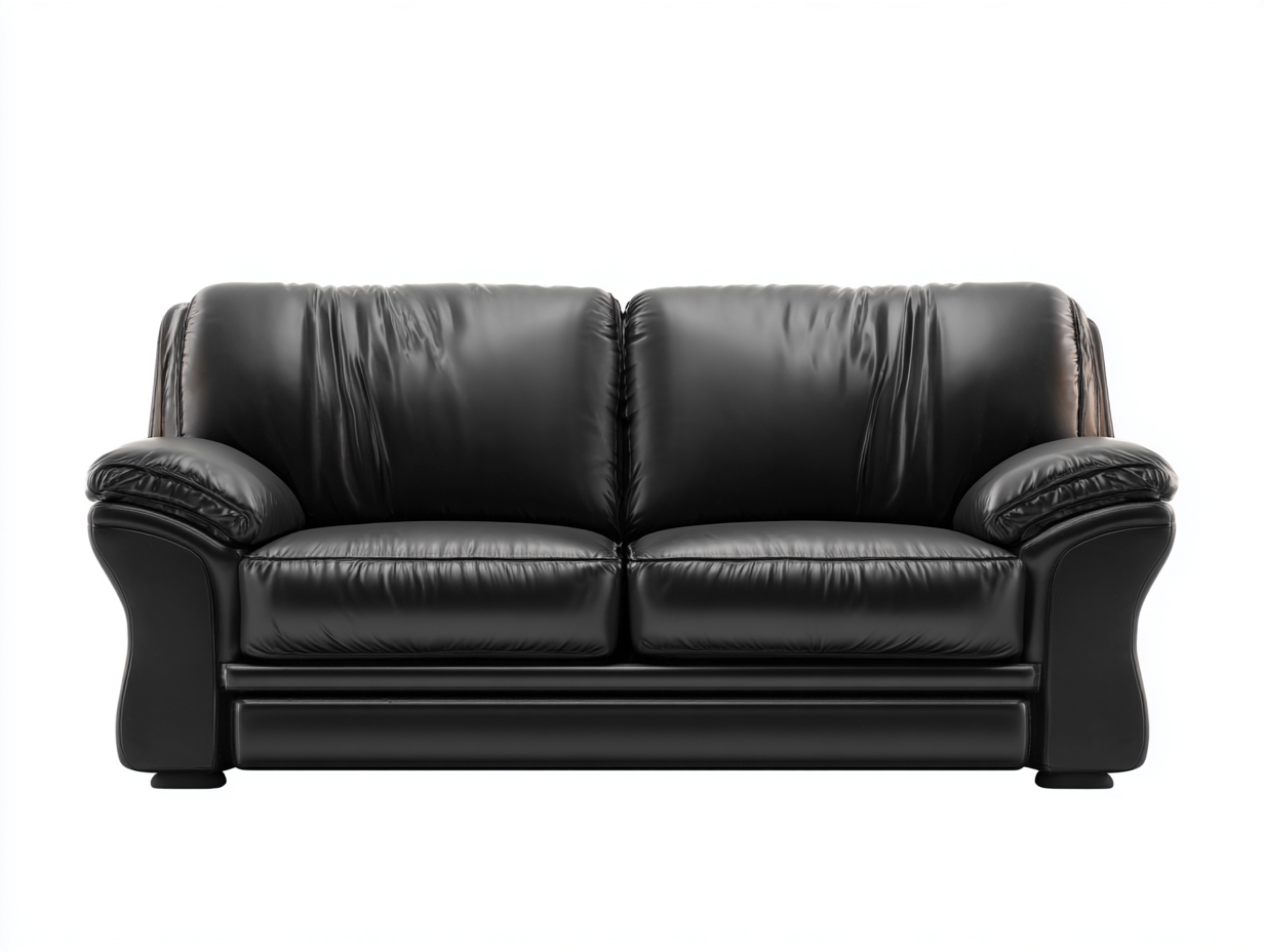 Sofás 2 plazas sofá de cuero sintético 172x95x88 cm negro - asiento acolchado - diseño clásico-Favovadecor