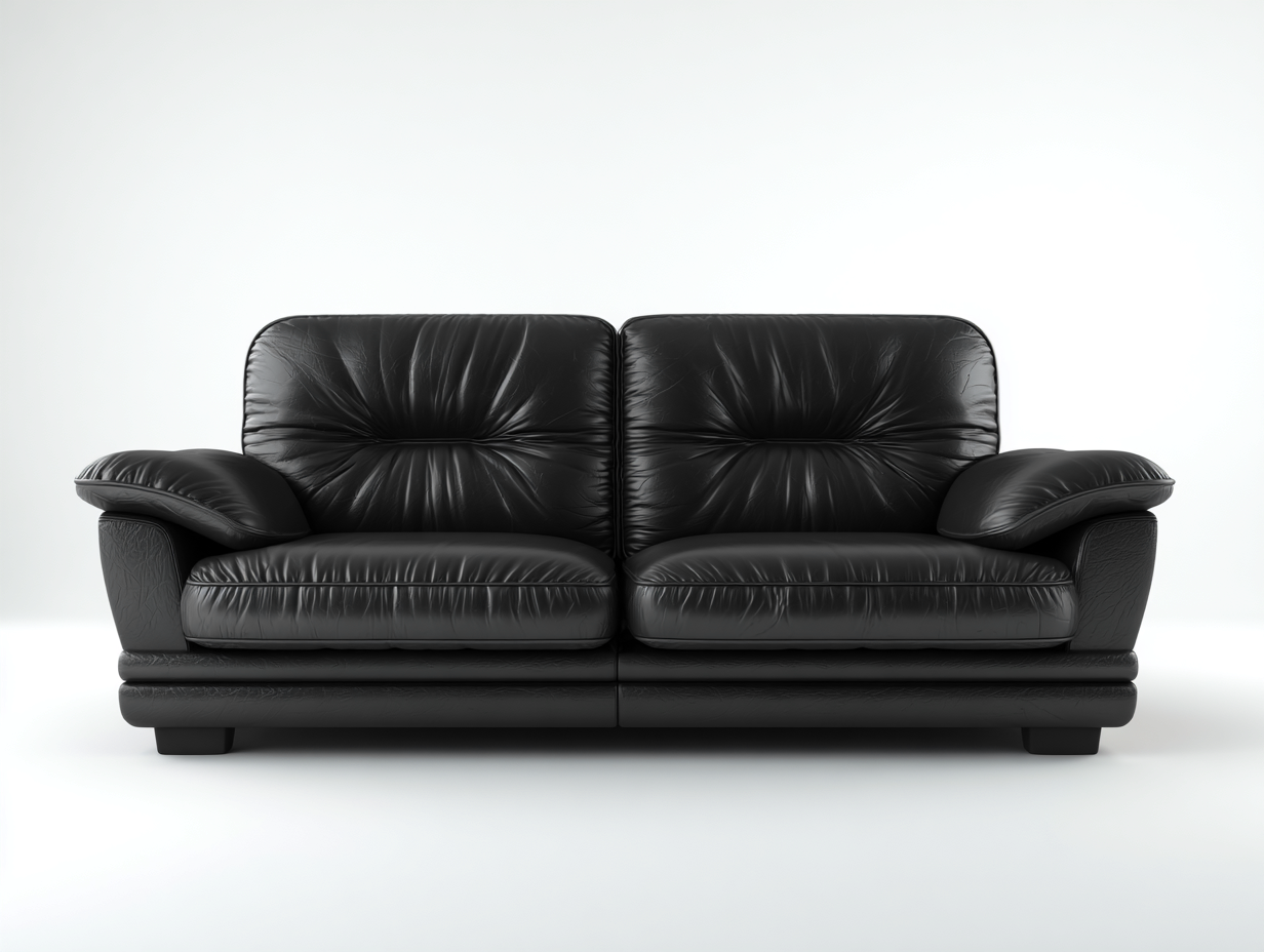 Sofás 2 plazas de piel sintética 170x90x82 cm negro - diseño moderno acolchado-Favovadecor