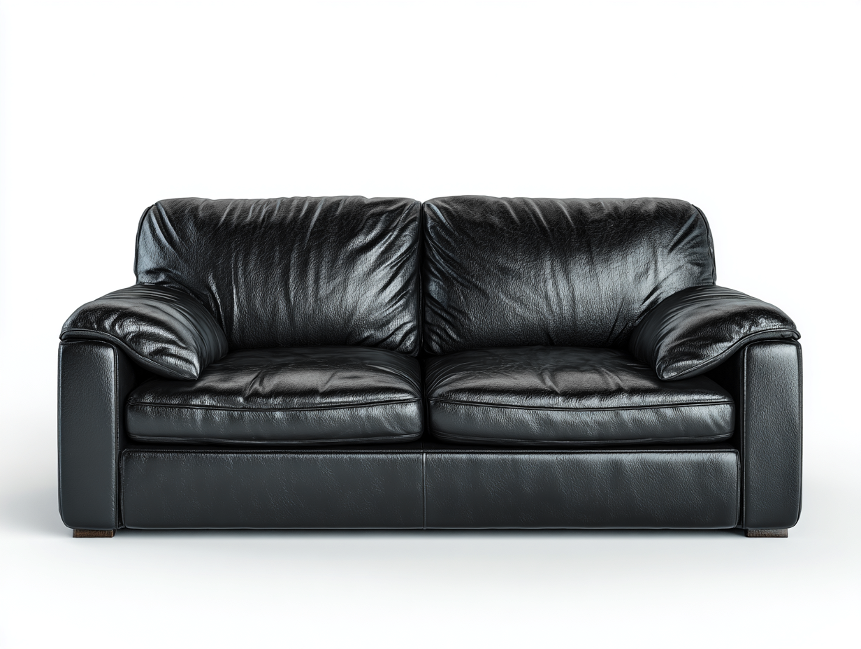Sofás 2 plazas sofá de cuero sintético 168x92x86 cm negro - acolchado confortable - estilo moderno-Favovadecor