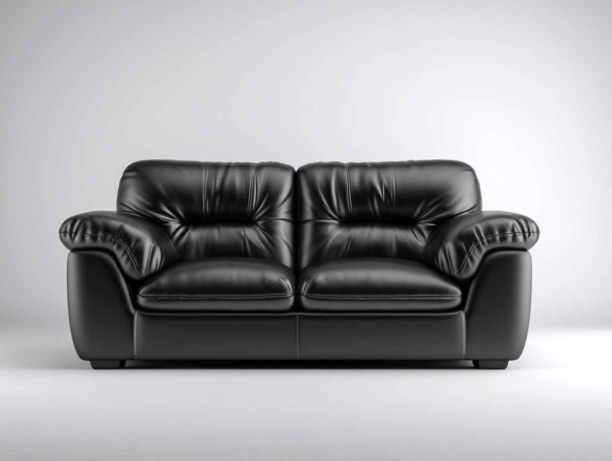 Sofás 2 plazas tapizado 170x88x88 cm - negro - reposabrazos acolchados - estilo clásico-Favovadecor