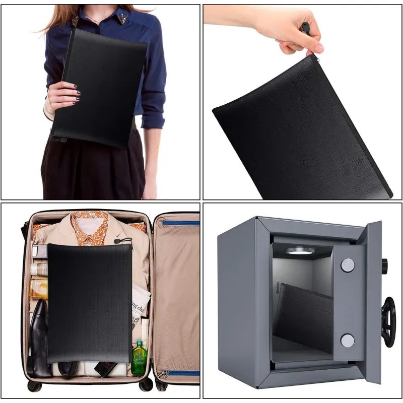 Fireproof & Water Resistant Document Bag – Money & File Safe Storage Pouch