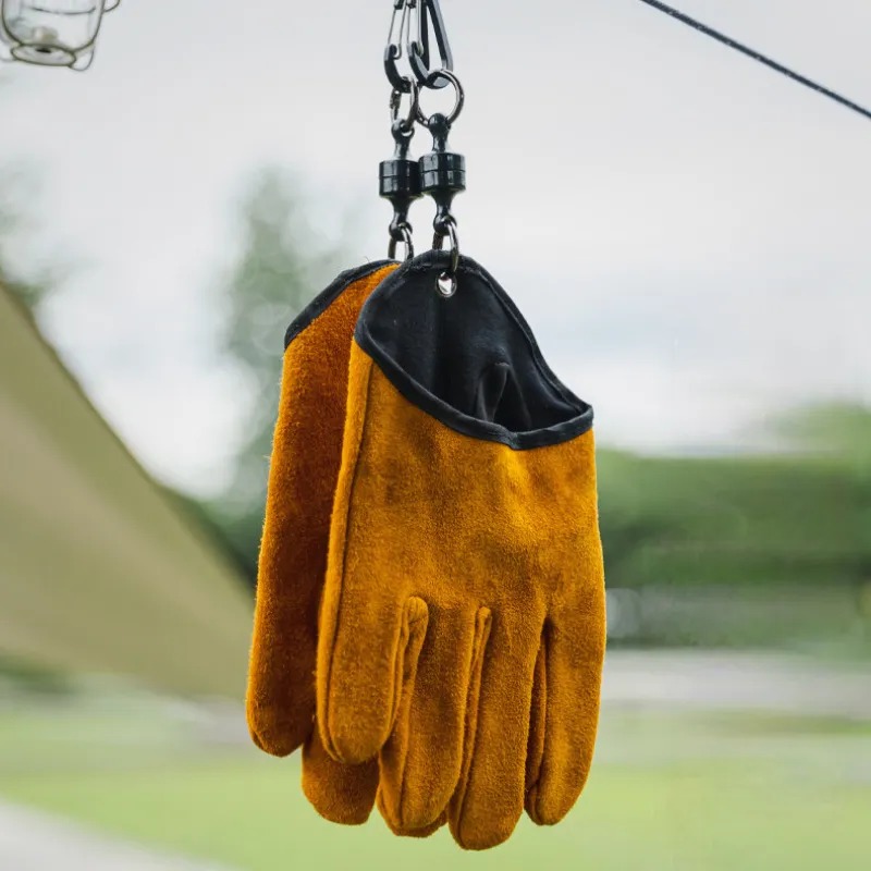 Magnetic Quick-Release Camping Leather Gloves