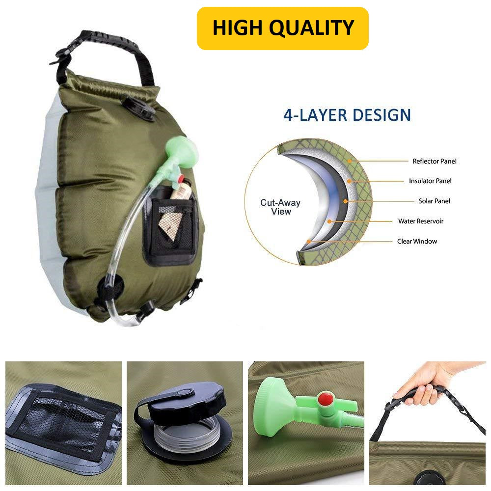 Solar Shower Bag - Portable Outdoor Camping Heating Shower Bag