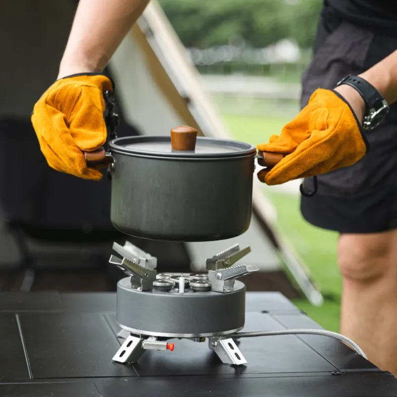 Magnetic Quick-Release Camping Leather Gloves