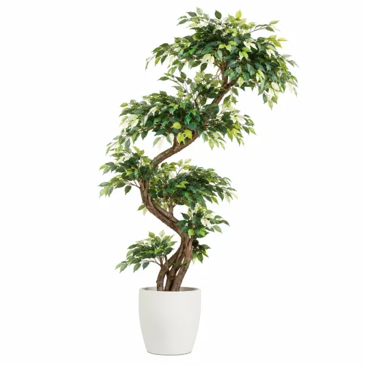 Árbol artificial decorativo 180 cm verde con maceta blanca-meubrixa