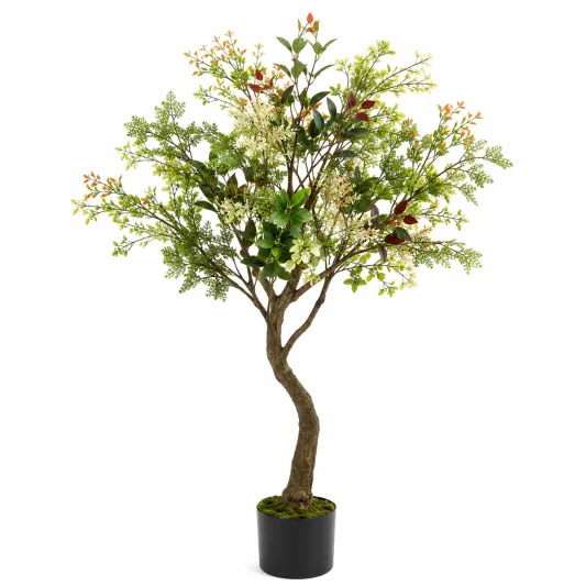 Árbol Artificial Decorativo Verde 150 cm con Maceta Negra-meubrixa