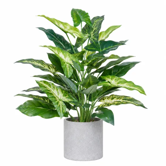 Planta Artificial Decorativa de Hoja Ancha en Maceta 70cm Verde-meubrixa