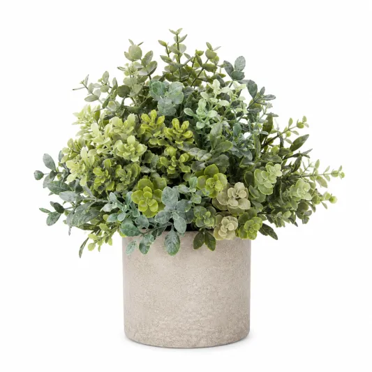 Planta Artificial Verde en Maceta para Decoración de Interior y Exterior, Altura 30 cm-meubrixa