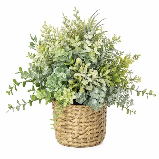 Arreglo de Plantas Artificiales en Maceta de 30cm Verde-meubrixa