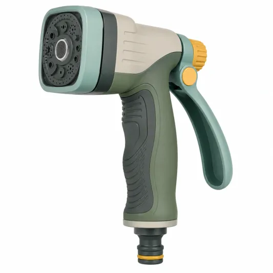 Pistola de Riego Multiusos Verde/Gris con Modos Ajustables-meubrixa