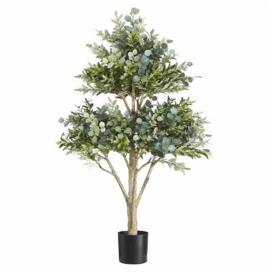 Árbol Artificial Decorativo 180cm con Flores Multicolores-cozyfetra