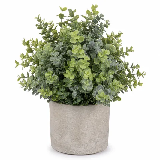Planta Suculenta Artificial con Maceta Blanca Decorativa, Verde y Morado-cozyfetra